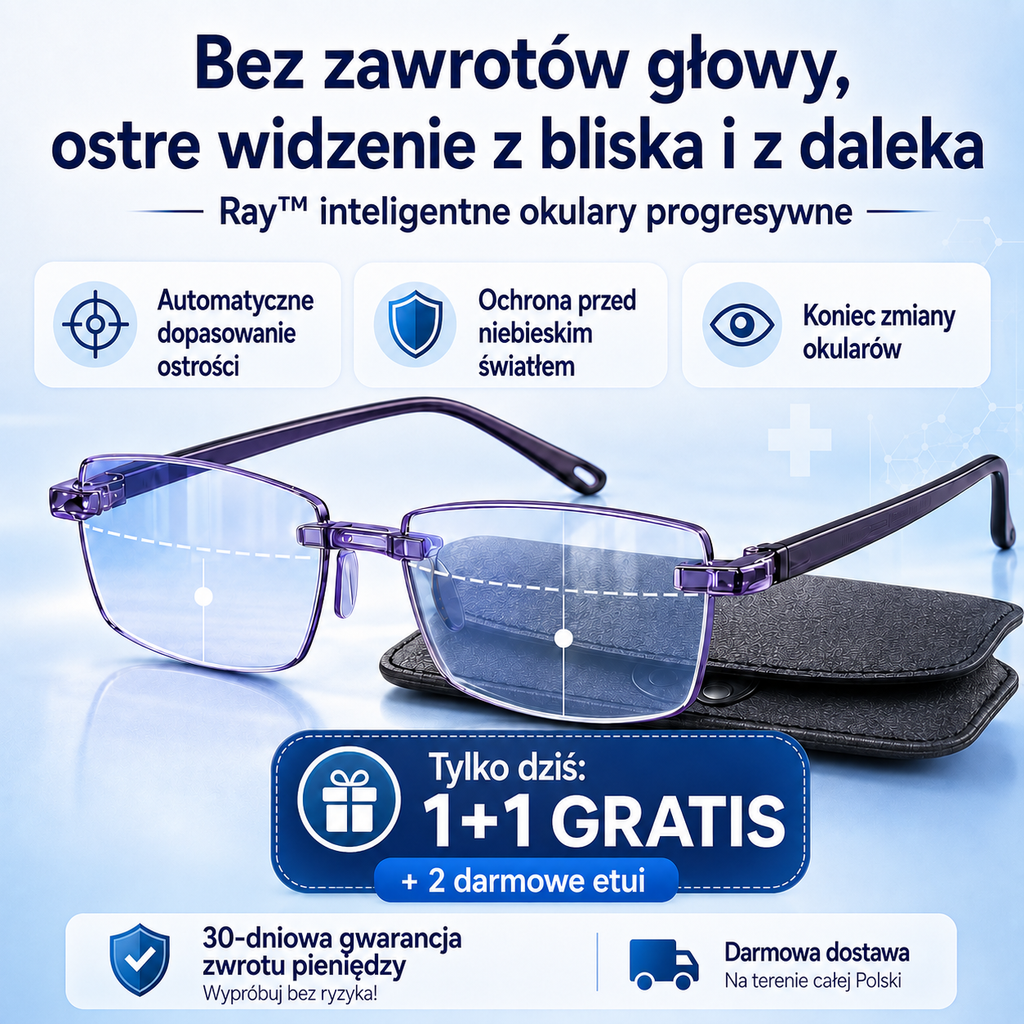 DOAR AZI 1+1 GRATIS! Ray™ – Vedere clară de aproape și de departe, fără amețeli și fără să schimbi mereu ochelarii